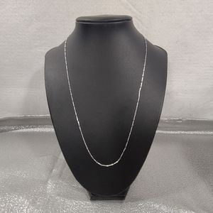 Silver Wave Necklace with O-shape  Chain